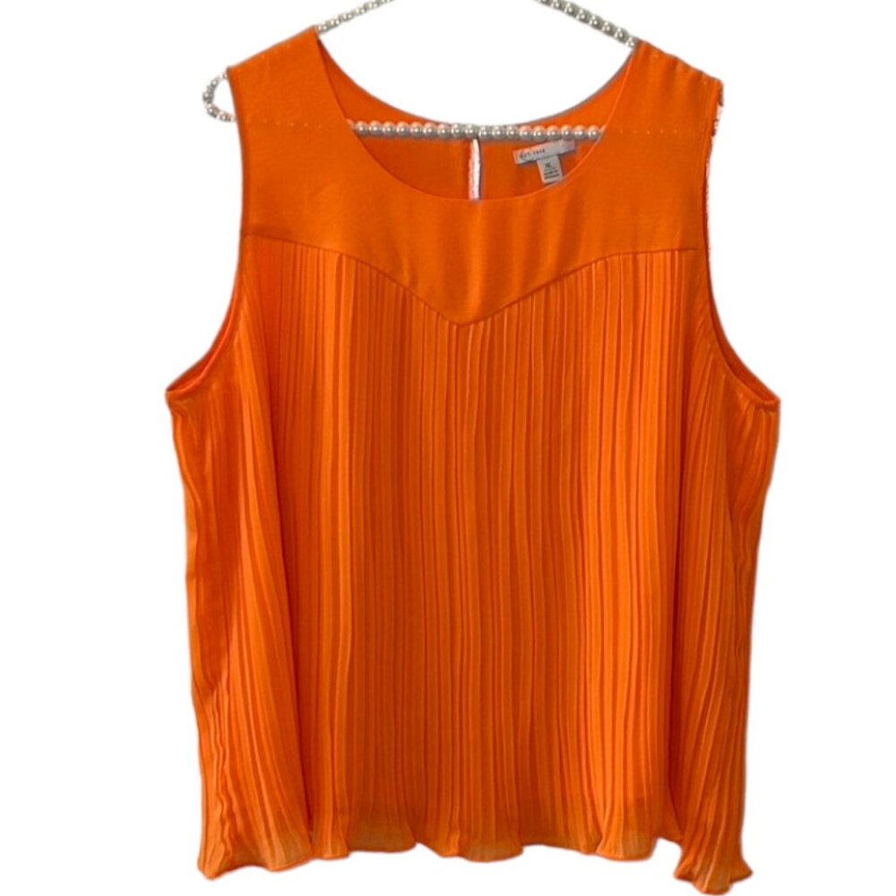 Fun and Flirty Babydoll Orange Pleated Top - EST. 1946 - XL